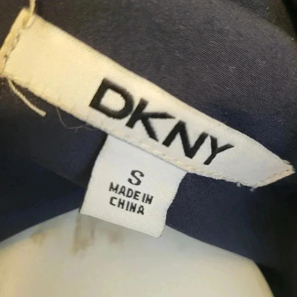 DKNY Blue Longline Water Resistant Drawstring Waist Hooded Parka Jacket(S) - Picture 8 of 10